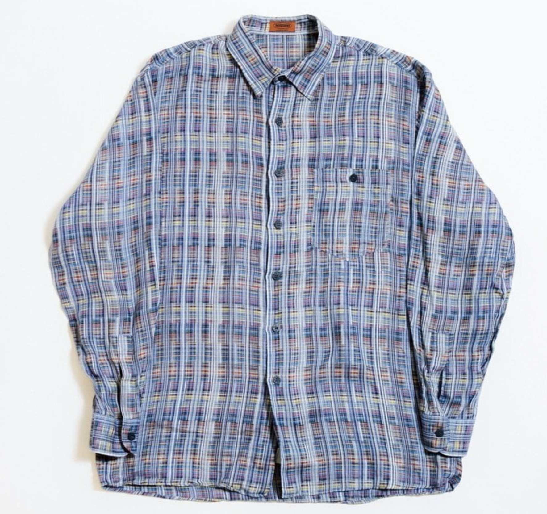 ミッソーニ リネン チェック シャツ【90's MISSONI Linen Check Shirt】